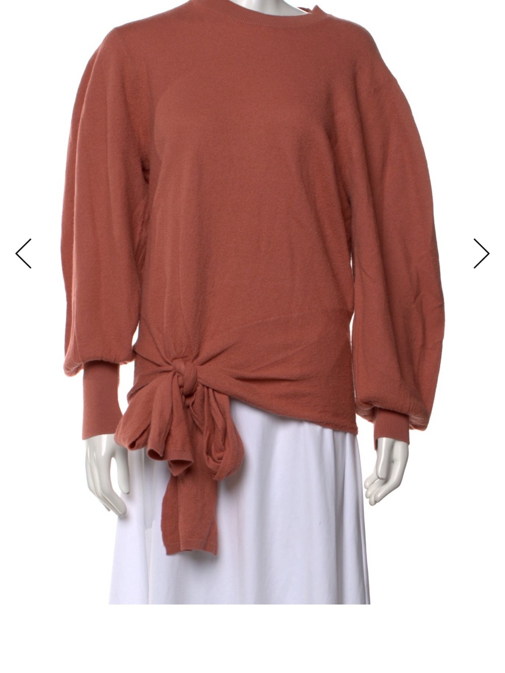 Ulla Johnson Rust Tie-Side Wool Crewneck Sweater